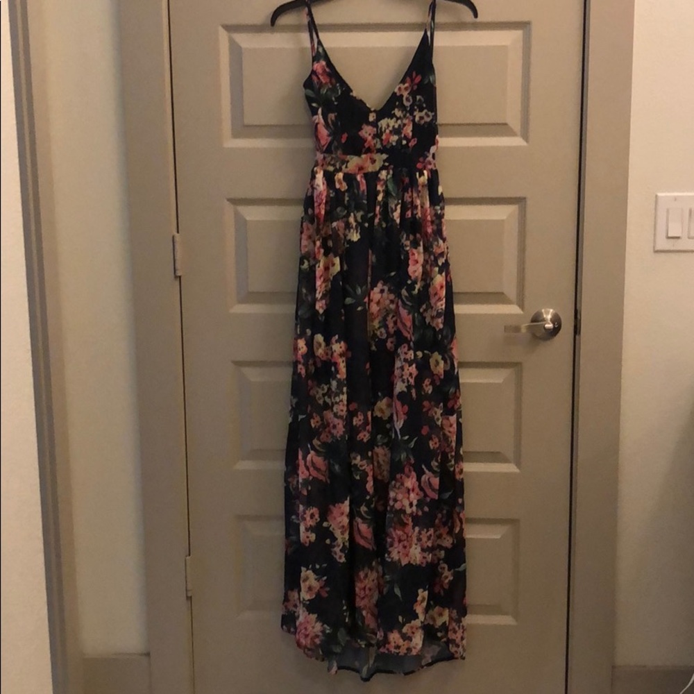 Pink Lily Navy Blue Maxi Dress